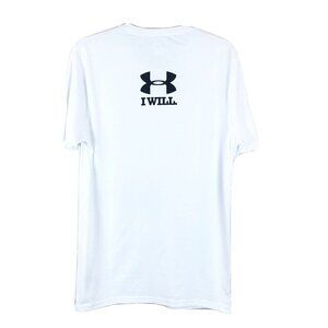 5 for $25 Under Armour Loose Fit Heat Gear I WILL Short Sleeve T-Shirt White NWT